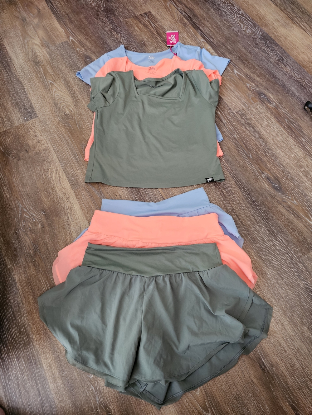 Justice Kids Matching Set - Olive Green, Coral, Light Blue
